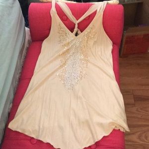 Nude, sequin long tank!